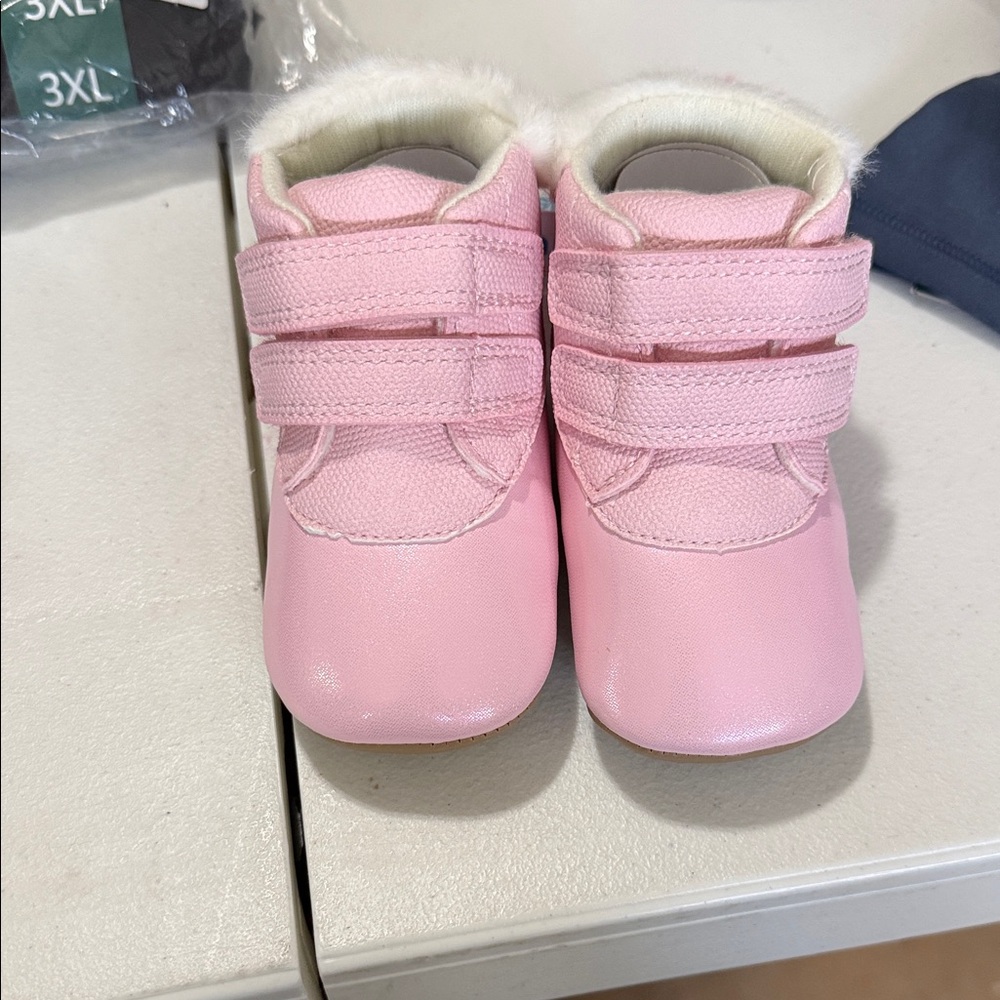 Carter's Pink Dual-Strap Baby Walker Shoes